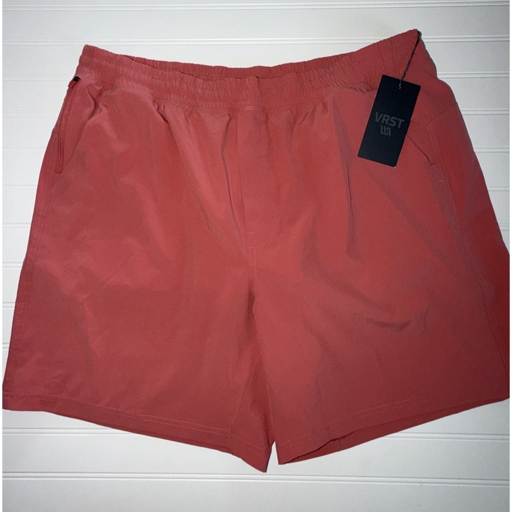 VRST Mens All In Lined Short V2 Pink Rouge 7 Inch Inseam XL Athletic Workout